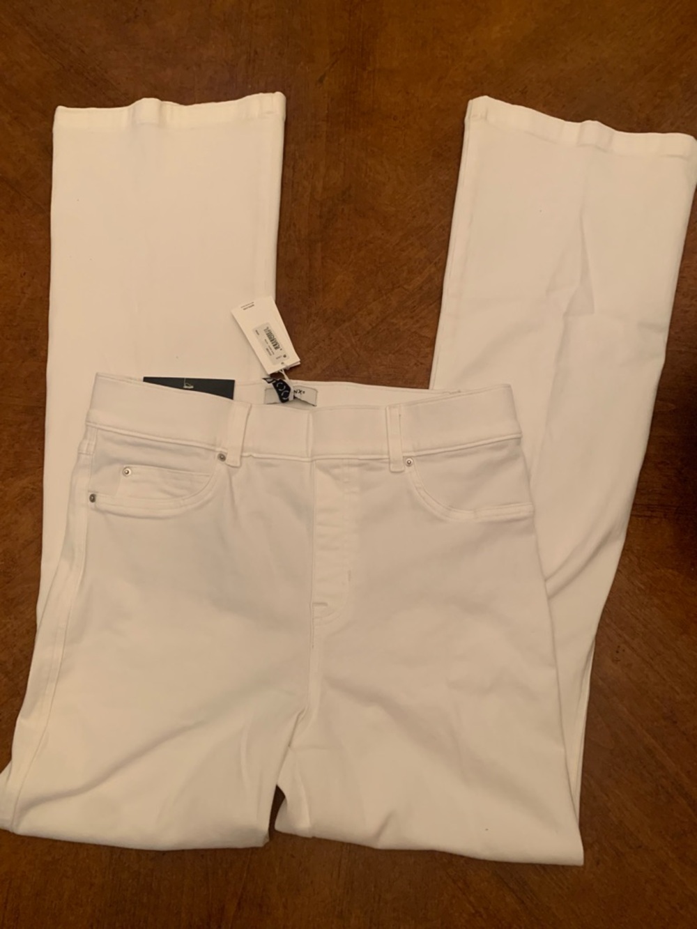 NWT Spanx everywear white flare jeans size L RET $138